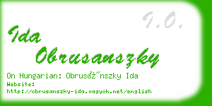 ida obrusanszky business card